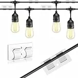 30 Stück Kabelhalter, Outdoor Kabel Clips Kabelführung Organizer Kabelclips Selbstklebend Kabelklemmen Kabelmanagement Dekoration Haken Draht Halter für Kabelbefestigung Lichterkette - Transparent