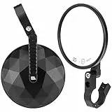 KEMIMOTO CNC Motorrad Spiegel E57 Geprüft, 360° Drehbar, 2 Stück Runde Lenkerendenspiegel, Motorradspiegel Kompatibel mit Meisten Motorrädern, ATV, Scooter, Roller