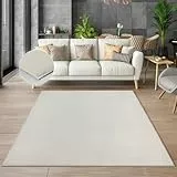 the carpet Cosy kuschelig Warmer Fellteppich, weich und elegant, waschbar und Fußbodenheizung geeignet, Öko-Tex Zertifiziert, Creme, 200 x 280 cm