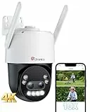 Ctronics 4K 10X Hybrid Zoom Überwachungskamera Aussen mit Auto Zoom-Tracking, WLAN Kamera Outdoor Personen-/Fahrzeug-/Tiererkennung, Farbnachtsicht 8MP, 2,4/5GHz WiFi, PC/TF/Cloud/FTP/NAS,Metal/IP66