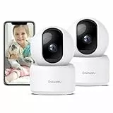 GALAYOU 2K Überwachungskamera Innen, Babyphone mit Kamera Überwachung Innen WLAN 2,4 GHz, Hundekamera/Haustierkamera mit app, WLAN Kamera Indoor, Zwei-Wege-Audio, Google Home kompatibel G2-2P