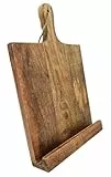 Buchhalter Kochbuchständer Rezepthalter Tablethalter Ständer Holz Kochbuchhalter Buchständer Mangoholz Küche 38 x 25 x 6 cm