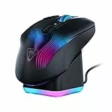 Turtle Beach Kone XP Air – Kabellose, anpassbare und ergonomische RGB-Gaming-Maus, Bluetooth, optischer Sensor 19K DPI, bis zu 100-Stunden-Akku und Ladestation - Schwarz