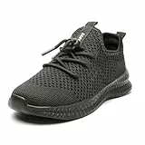 AZSDXS Kinder Sneaker Jungen Mädchen Laufschuhe Atmungsaktive Leichte Turnschuhe Outdoor Fitness Schuhe Hallenschuhe Sportschuhe Grau 34 EU