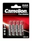 Camelion 11000403 - Batterien Plus Alkaline High Energy AAA / LR03, 4 Stück, Kapazität 1250 mAh, leistungsstarke Einwegbatterien für elektronische Geräte zur optimalen Energieversorgung