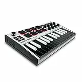 Akai Professional MPK Mini MK3 - 25-Tasten USB MIDI Keyboard Controller, 8 Drum Pads, 8 Regler, Musikproduktion-Software und Native Instruments Sound Package (NKS Integration), Farbe Weiß