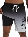 Vortewind Badehose Herren lang, Boardshorts Herren mit Kompressions-Innenhose, Badeshorts Männer, atmungsaktiv, wasserabweisend, mit Reißverschlusstasche für Surfen, Urlaub und Freizeit