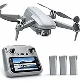 GPS Drohne mit Kamera 4K (EIS), 4,5 Zoll Bildschirm, bürstenloser Motor, 3 Akkus (90 min), Auto-Rückkehr, Folgemodus, 1000 m Reichweite, faltbar Quadrocopter unter 249 g – CHUBORY G9 Pluto