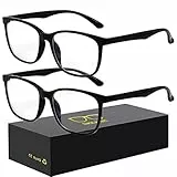 YEBABFIT 2Pack Blue-Light Blocking Glasses Computer Reading/Gaming/TV/Phones Glasses Fashion Anti Eyestrain UV Glasses for Women Men