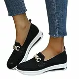 Fannyfuny Sneaker Damen Hellblau Wedges Keilabsatz Schuhe Sale Mesh Schutzschuhe Trainingsschuhe Walkingschuhe Straßenschuhe Plate Schuhe für Gehen Laufen Joggen Sports