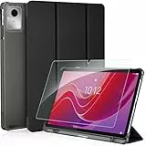 CACOE Hülle für Lenovo Tab M11 TB330 2024 mit Schutzfolie - Ultra Dünn mit Standfunktion Slim PU Leder Passt, Schwarz