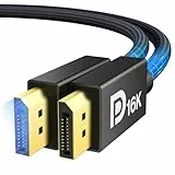 IVANKY 80Gbps 16K DisplayPort Kabel 2.1 2M, 16K@60Hz, 8K@240Hz, 4K@540Hz/480Hz/240Hz, Ultra High Speed DP Kabel 2.1 Kompatibel mit HDR, HDCP, DSC1.2a, UHBR20, FreeSync, G-Sync für Gaming Monitor/TV/PC