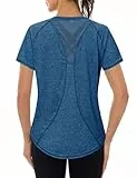 Gyabnw Sport Tshirt Damen Fitness Sportshirt Locker Funktionsshirt Kurzarm Laufshirt Atmungsaktiv Sportoberteil Yoga Gym