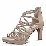 MARCO TOZZI Damen Sandalen mit Absatz Glitzer Vegan, Rosa (Powder comb), 39 EU