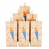 Papierdrachen 24 bedruckte Geschenktüten zur Einschulung - Braun - Mitgebsel zum Befüllen und Verschenken für Schulkinder - Dankeschön an deine Gäste oder als Aufmerksamkeit für Grundschüler