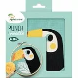 Avenue Mandarine - Ein Stickbild Punch Needle, Kreuzstich-Set für Kinder – ab 6 Jahren – Tukan zum Nähen Stoff 18 x 18 cm, Nadel Punch Nadel, Kunststoffnadel, Anleitung – KC152C