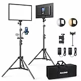 RALENO LED Videoleuchte, 2 Pack 192 LED Sanftes Video Streaming Licht mit 180cm Stativ Handyhalter 8000mAh-Akku 3200-5600K 0-100% Dimmbar Fotolicht CRI95 für YouTube TikTok Fotografie Videobeleuchtung