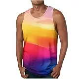 KOG Tank Top Herren Sport Tanktop Sommer Muskelshirts Ärmelloses Kleidung Mode Motiv Tee Baumwolle T-Shirts Amazon Basics Tops Lässig Freizeitshirt Junge Sporthemd Sale Angebote Orange 5XL