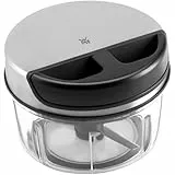 WMF Multi-Zerkleiner 650ml, manuell mit Seilzug, Kunststoff-Mixbehälter, ergonomischer Griff, Gemüseschneider ideal für Gemüse, Zwiebeln, Knoblauch, Nüsse, Kräuter oder Obst, Edelstahl/schwarz
