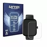 Savvies 6 Stück Schutzfolie für Hama Fit Watch 5000 Displayschutz-Folie Ultra-Transparent