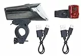 PROPHETE Fahrrad LED Akku-Beleuchtungsset – 70 Lux Scheinwerfer mit OSRAM LEDs, USB-C Wiederaufladbar, StVZO Zugelassen, Werkzeugfreie Montage, Wasserdicht nach IPX4
