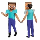 Disguise Minecraft Steve Kinder - Kostüm, blau, für Jungs im Alter zwischen 7-8 Jahren