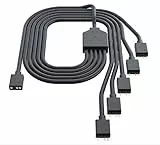 Cooler Master 1-zu-5 adressierbares RGB-Splitterkabel, universell, 3-polig, ARGB-Synchronisation auf LED-Streifen und Ventilatoren für Computergehäuse, CPU-Kühler und Heizkörper-Lüfter