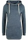 OXMO OXVicky Damen Sweat Hoodie Long Pullover Kapuzenpullover mit Kapuze Kordelzug Regular fit, Größe:L, Farbe:INS BL Mel (7989915)