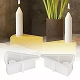 SVOCK 2PCS Silikonform Kerzenhalter, Dreieck und Herz Gießformen, Silikon Weihnachten Gießformen für Bastelarbeiten Gips Kerzen DIY