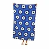 Misomo Strandtuch im Evil Eye Design, 100 x 160 cm, XXL Badetuch, Made in Portugal, Mykonos Luxury Edition