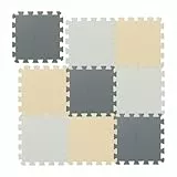 Relaxdays Puzzlematte, 9-teiliges Spielmatten Set, 30 x 30 cm, schadstofffrei, Eva Schaumstoff, Kinderzimmer, Mehrfarbig
