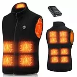 Beheizbare Weste mit Akku 27000mAH 7.4V Fleeceweste Heizweste 13 Heizzonen 3 Einstellbar Temperatur Heizjacke Elektrisch Herren Damen (DE/NL/SE/PL, Alphanumerisch, M, Regular, Regular, Tiefschwarz)