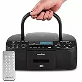 MEDION DRX-1 Plus Boombox (tragbares DAB+ UKW Radio, Bluetooth, CD-Player, MP3, Kassette, Kopfhöreranschluss, Stereo Sound System, AUX, Netz & Batterie) schwarz