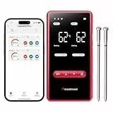 Meatmeet X Pro Fleischthermometer kabellos mit Bluetooth & WLAN, 2 Sonden 6 Sensoren, Einteiliges Edelstahldesign, IP69 Wasserdicht, 582°C Hitzebeständigkeit, Grill Ofen Küche Heißluftfritteuse