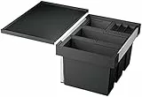 BLANCO FLEXON II 60/4 | Abfall Müllsystem | für 60 cm breite Unterschränke | System zum Einbau in Schubladen | 2 x 15l und 2 x 6l Eimer | 1 x Eimerdeckel 6l | Minimale Einbauhöhe: 355 mm