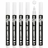 STATIONERY ISLAND Kreidestifte für Tafel Abwaschbar, Weiß Kreidestift für Fenster, 3mm 6 Stück Kreidemarker, Fensterstifte