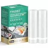 FRESKO Vakuumrollen 2 Rollen 20 x 600cm, Professionelle Vakuumierbeutel Folienbeutel, Größe für alle Vakuumiergeräte, BPA-frei, Geprägte Luftrillen, Sous-Vide-Gefrierbeutel