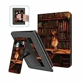 Ayotu Faltbare Hülle für 6' Neu Kindle 11. Generation – 2024/2022 (Modell Nr. RS23CV/C2V2L3), Standabdeckung mit Handschlaufe und Kartensteckplatz, Die Bibliothek