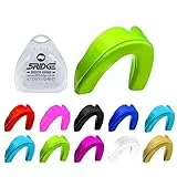 Mundschutz Gum Shield - Professioneller Mundschutz Slim Fit mit Tasche für Kontaktsport, Rugby, Kampfsport, Judo, Karate, Rugby, MMA, Boxen, Hockey, Fußball (Papageiengrün, Erwachsene(+12))