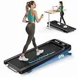 MERACH Walking Pad, Laufband Für Zuhause mit 9% Automatischer Steigung, 1-6KM/H Laufband, 2.5PS Laufband Schreibtisch für den Heim- und Bürogebrauch,Geräuscharme Laufbände bis 120kg, APP&Fernbedienung