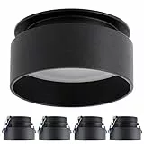 SSC-LUXon 5 Stück Einbau Deckenstrahler Sudara mit indirektem Licht Fassung für GU10 oder Module - Design Einbauspot schwarz