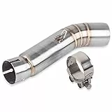 Motorrad Auspuff Mittelrohr,KIMISS 51 mm Motorrad Auspuffrohr Edelstahl Motorrad Slip On Auspuff für CBR500R 2013-2015,für CB500X 2013-2015