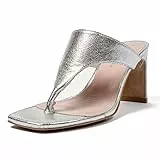 L37 HANDMADE SHOES Damen Sayonara Heeled Sandal, Silber, 41 EU