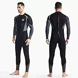 ZCCO Herren Neoprenanzug Ultra Stretch 1,5 mm Neopren Badeanzug, Ganzkörper-Tauchanzug mit Reißverschluss hinten, EIN Stück zum Schnorcheln, Tauchen, Schwimmen (1.5LT-schwarz, XXL)