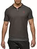 Indicode Herren Wadim Poloshirt aus Baumwolle | Herrenpoloshirt Polokragen Baumwollshirt Raven, XL