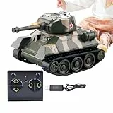 Ferngesteuerter Panzer, realistisches Kampffahrzeug, gepanzertes Spielzeug mit interaktiver Bewegung, Militärmodell mit detailliertem Design, Spielzubehör, Action-Set für Kinder im Innenbereich, Schla