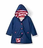 Hatley Mädchen Regenjacke Splash Jacket, Marine & Rot - Navy & Red, 8 Jahre