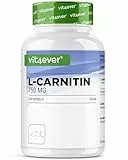 vit4ever L-Carnitin - 240 Kapseln - Hochdosiert mit 3000 mg pro Tagesportion - Premium: 100% L-Carnitin Tartrat - Ohne Zusätze- Glutenfrei & Laktosefrei - Vegan