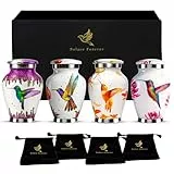 Kolibri-Urnen – kleine Urnen für menschliche Asche – kleine Vogelurnen – handgefertigte Mini-Kolibri-Urnen für Asche – eine dauerhafte Hommage für Ihre Liebsten (Perlweiß, 4 Stück)