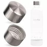 Sodafixx 2er Set Ersatzdeckel für PET Flasche - Original Schraubverschluss mit Silikondichtung – Passend für Sodafixx & Sodahome PET Flaschen - Nicht geeignet für Flaschen anderer Hersteller (Silber)